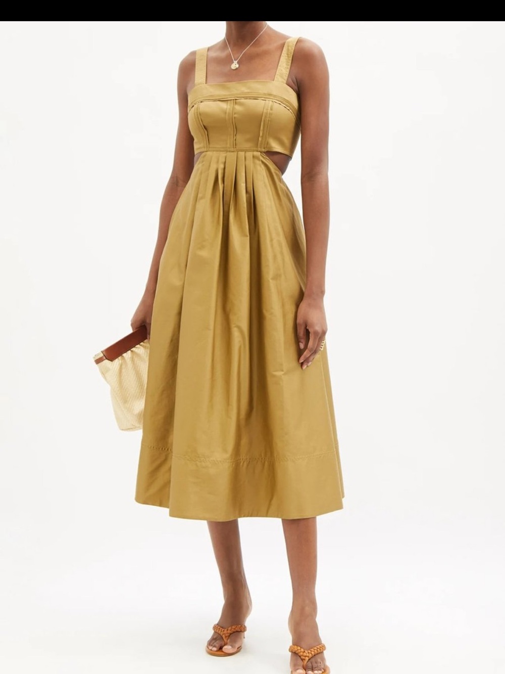 Aje – Frequency Cutout Cotton Midi Dress